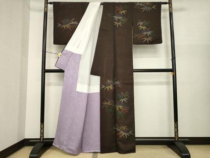 平和屋着物●訪問着　紗　草花文　金彩　金通し地　正絹　逸品　AABI8230ck