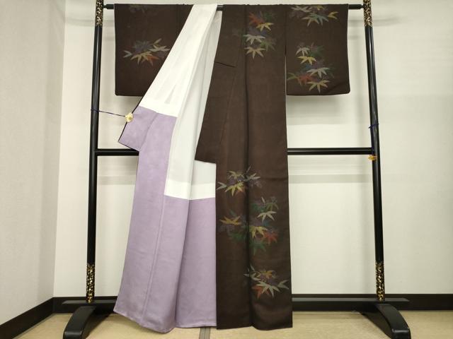 平和屋着物●訪問着　紗　草花文　金彩　金通し地　正絹　逸品　AABI8230ck