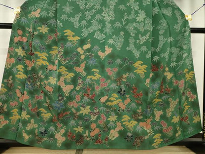 平和屋着物●訪問着　刺繍　草花文　暈し染め　金彩　ますいわ屋扱い　正絹　逸品　AABI8231ck