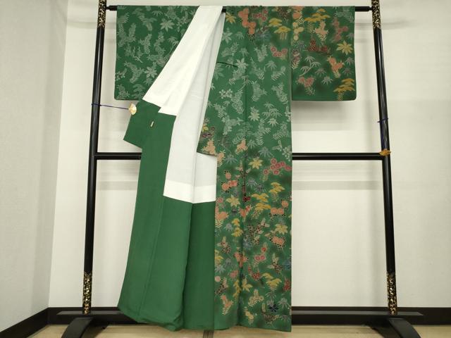 平和屋着物●訪問着　刺繍　草花文　暈し染め　金彩　ますいわ屋扱い　正絹　逸品　AABI8231ck