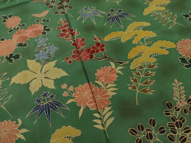 平和屋着物●訪問着　刺繍　草花文　暈し染め　金彩　ますいわ屋扱い　正絹　逸品　AABI8231ck