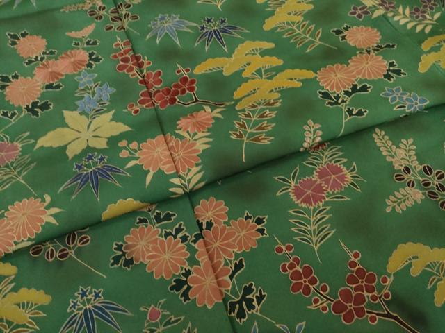 平和屋着物●訪問着　刺繍　草花文　暈し染め　金彩　ますいわ屋扱い　正絹　逸品　AABI8231ck