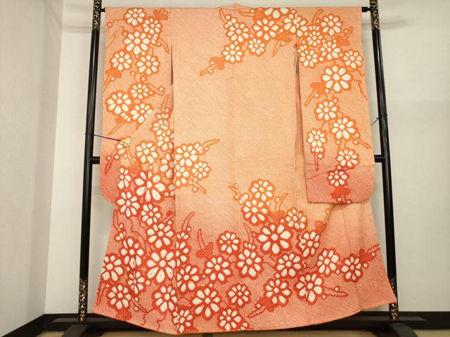 平和屋着物●豪華振袖　総絞り　枝花文　正絹　逸品　AABI8239ck
