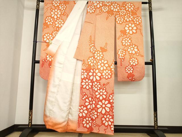 平和屋着物●豪華振袖　総絞り　枝花文　正絹　逸品　AABI8239ck