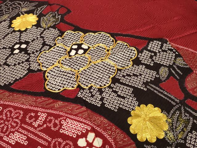 平和屋着物●豪華振袖　駒刺繍　絞り　流水花文　金彩　やまと誂製　正絹　逸品　AABI8240ck