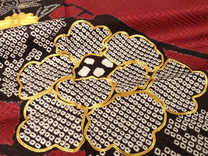 平和屋着物●豪華振袖　駒刺繍　絞り　流水花文　金彩　やまと誂製　正絹　逸品　AABI8240ck