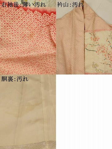 平和屋着物■豪華振袖 絞り 草花文 暈し染め 金彩 正絹 逸品 AABI8246st
