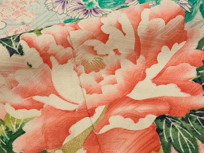 平和屋着物■豪華振袖 絞り 草花文 暈し染め 金彩 正絹 逸品 AABI8246st