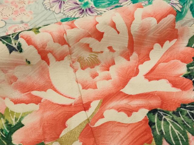 平和屋着物■豪華振袖 絞り 草花文 暈し染め 金彩 正絹 逸品 AABI8246st