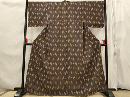平和屋着物■小紋　絣柄　洗える着物　未使用　AABI8248st