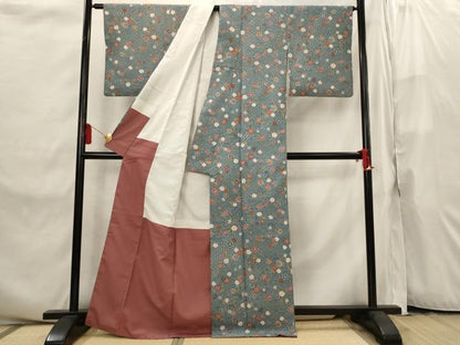 平和屋着物■小紋 草花文 洗える着物 AABI8250st