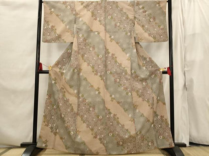 平和屋着物■小紋　草花文　洗える着物　AABI8252st