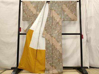 平和屋着物■小紋　草花文　洗える着物　AABI8252st