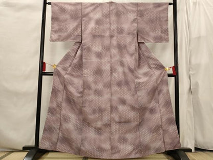 平和屋着物■小紋 麻の葉文様 暈し染め 洗える着物 AABI8254st