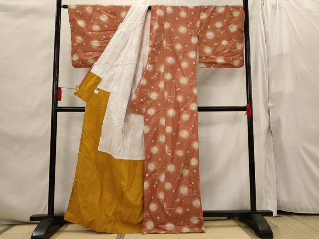 平和屋着物■小紋 花丸文 暈し染め 洗える着物 AABI8255st