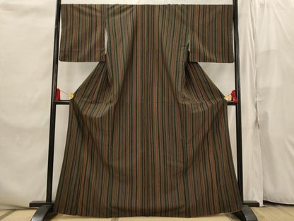 平和屋着物■小紋 間道 洗える着物 AABI8256st