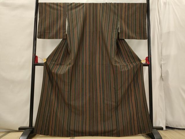平和屋着物■小紋 間道 洗える着物 AABI8256st