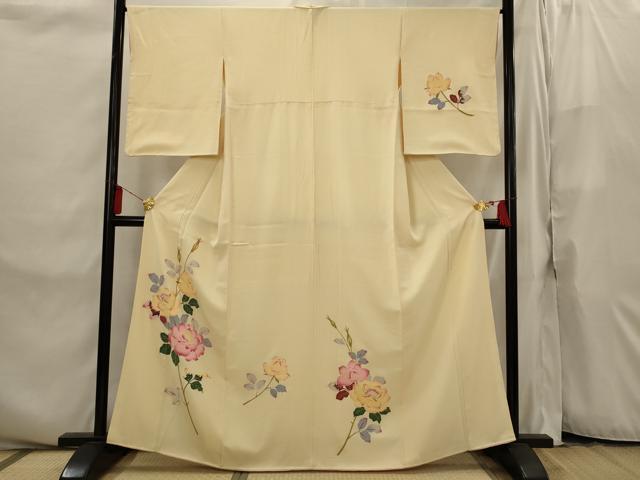 平和屋着物■訪問着　友禅　草花文　正絹　逸品　AABI8259st