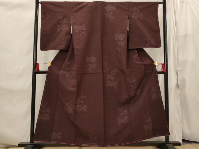 平和屋着物■上質な紬 草花文 正絹 逸品 AABI8271st