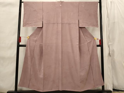 平和屋着物■上質な色無地　舞花地紋　鴇浅葱色　正絹　逸品　AABI8274st