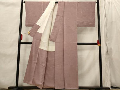 平和屋着物■上質な色無地　舞花地紋　鴇浅葱色　正絹　逸品　AABI8274st