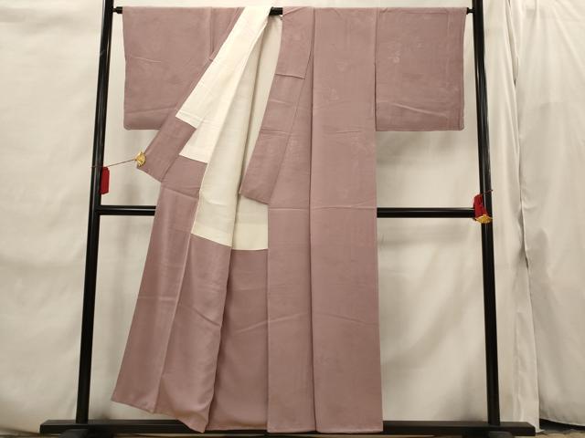 平和屋着物■上質な色無地　舞花地紋　鴇浅葱色　正絹　逸品　AABI8274st