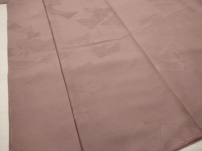 平和屋着物■上質な色無地　舞花地紋　鴇浅葱色　正絹　逸品　AABI8274st