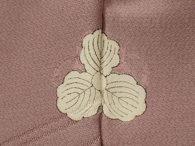 平和屋着物■上質な色無地　舞花地紋　鴇浅葱色　正絹　逸品　AABI8274st