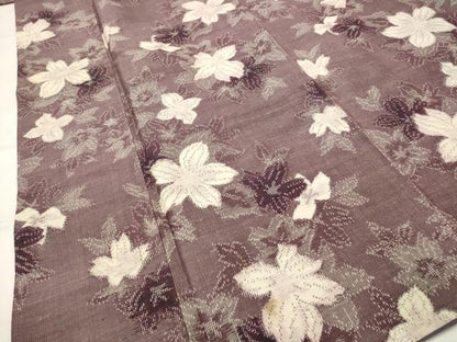 平和屋着物■上質な紬　草花文　正絹　逸品　AABI8276st