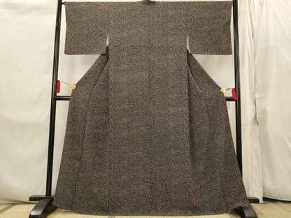 平和屋着物■上質な小紋　花づくし　黒地　鈴乃屋扱い　正絹　逸品　AABI8278st