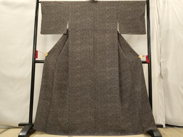 平和屋着物■上質な小紋　花づくし　黒地　鈴乃屋扱い　正絹　逸品　AABI8278st
