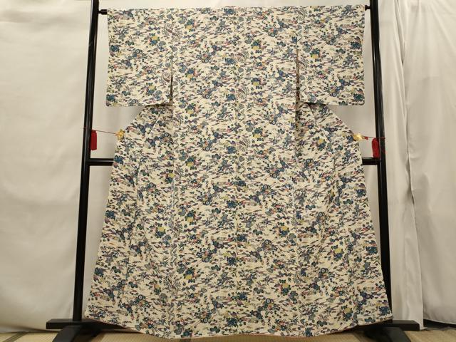 平和屋着物■上質な小紋　花鳥文　正絹　逸品　AABI8279st