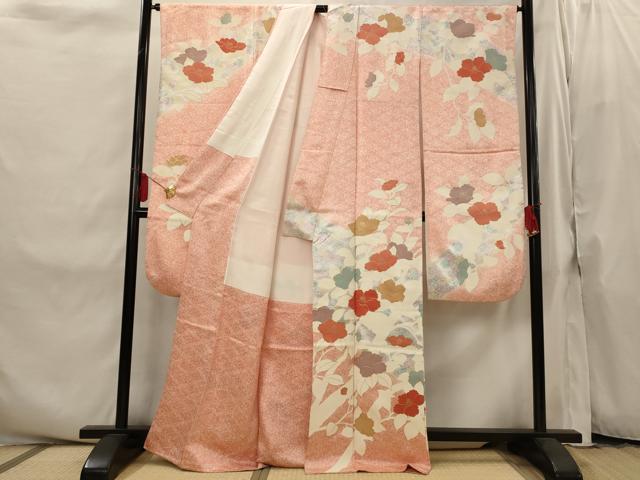 平和屋着物■豪華振袖　駒刺繍　枝花文　金彩　正絹　逸品　AABI8281st