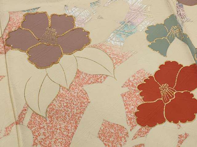 平和屋着物■豪華振袖　駒刺繍　枝花文　金彩　正絹　逸品　AABI8281st