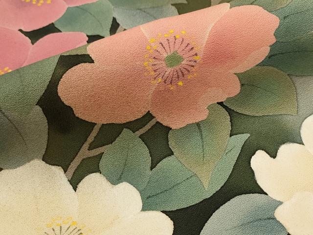 平和屋着物■訪問着　手描き　草花文　暈し染め　正絹　逸品　AABI8282st