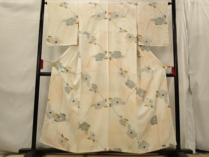 平和屋着物■上質な小紋　地紋起こし　枝花文　暈し染め　正絹　逸品　AABI8283st