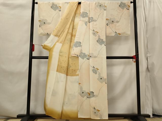 平和屋着物■上質な小紋　地紋起こし　枝花文　暈し染め　正絹　逸品　AABI8283st