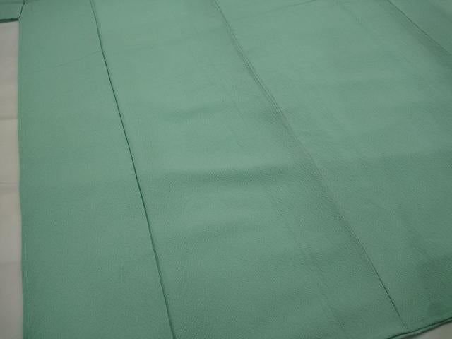 平和屋着物■上質な色無地　紋意匠　青竹色　正絹　逸品　AABI8284st