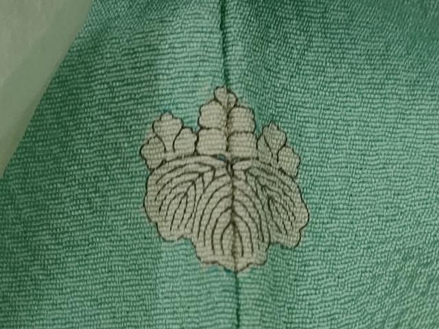 平和屋着物■上質な色無地　紋意匠　青竹色　正絹　逸品　AABI8284st