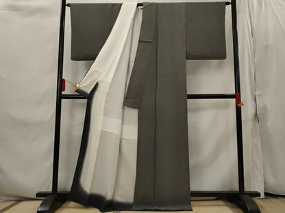 平和屋着物■江戸小紋　鮫小紋柄　鬼しぼ縮緬　正絹　逸品　AABI8285st