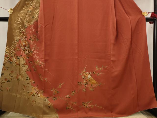 平和屋着物■訪問着　短冊花文　金彩　正絹　逸品　AABI8287st
