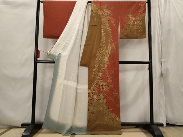 平和屋着物■訪問着　短冊花文　金彩　正絹　逸品　AABI8287st