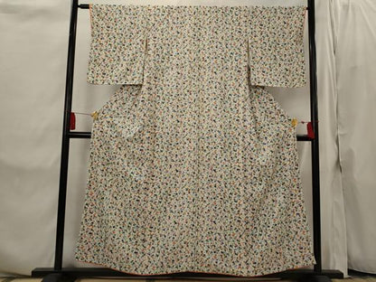 平和屋着物■上質な小紋　型染め　枝梅文　正絹　逸品　AABI8290st