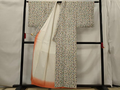 平和屋着物■上質な小紋　型染め　枝梅文　正絹　逸品　AABI8290st