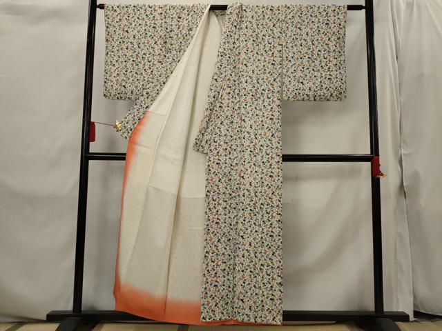 平和屋着物■上質な小紋　型染め　枝梅文　正絹　逸品　AABI8290st