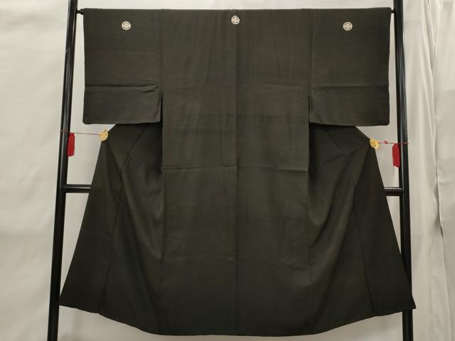 平和屋着物■男性　黒紋付　正絹　逸品　AABI8292st