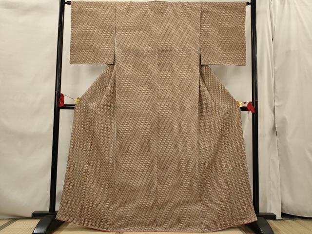 平和屋着物■上質な小紋　亀甲尽くし　正絹　逸品　未使用　AABI8295st