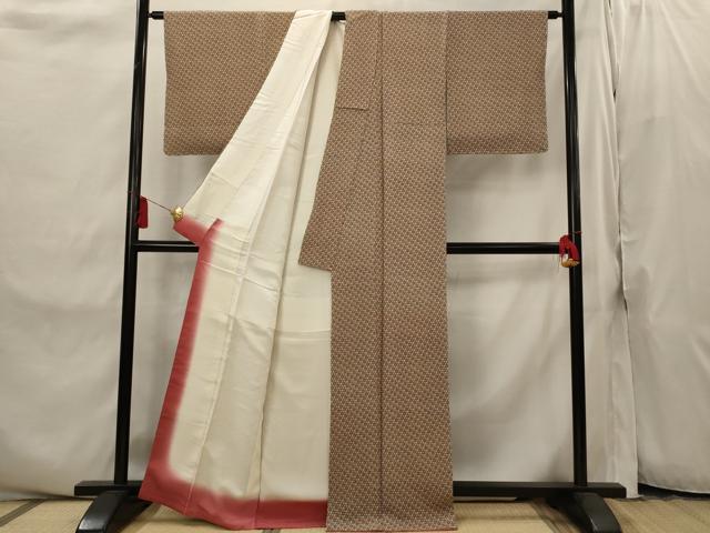 平和屋着物■上質な小紋　亀甲尽くし　正絹　逸品　未使用　AABI8295st