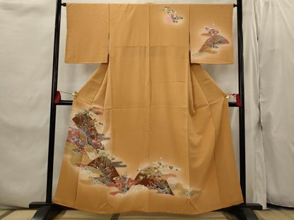 平和屋着物■訪問着　遠山花文　暈し染め　金彩　正絹　逸品　AABI8299st