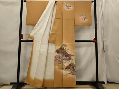 平和屋着物■訪問着　遠山花文　暈し染め　金彩　正絹　逸品　AABI8299st
